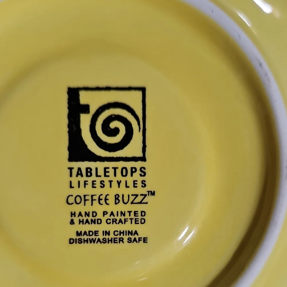 Tabletops Lifestyles - Coffee Buzz - Yellow - Tea / Coffee Cup & Saucer Set